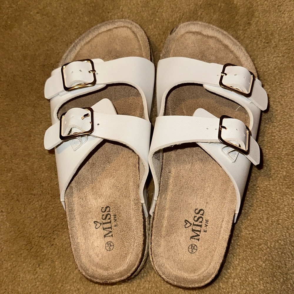 White Arizona Slide Sandal